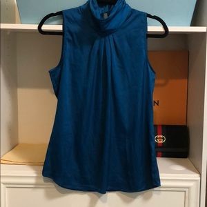 NY&C Silky Blue Sleeveless Blouse